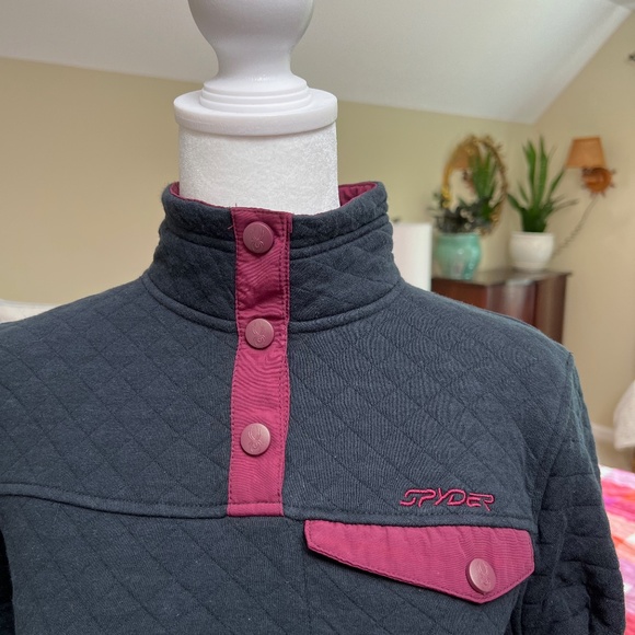 Women's Spyder Long Sleeve Black / Purple Pullover Sweater Size Small / Medium - Picture 6 of 16